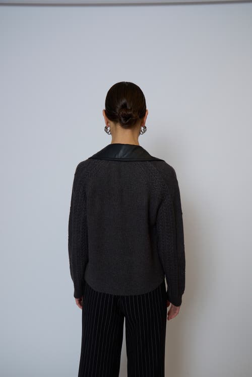 Central Park West Milan Sweater Combo Trench Jacket In Black