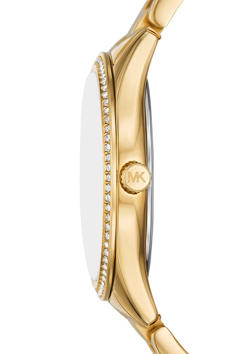 Lauryn Quartz Bracelet Watch, Stud Earrings & Necklace Set, 33mm, Alternate, color, GOLD