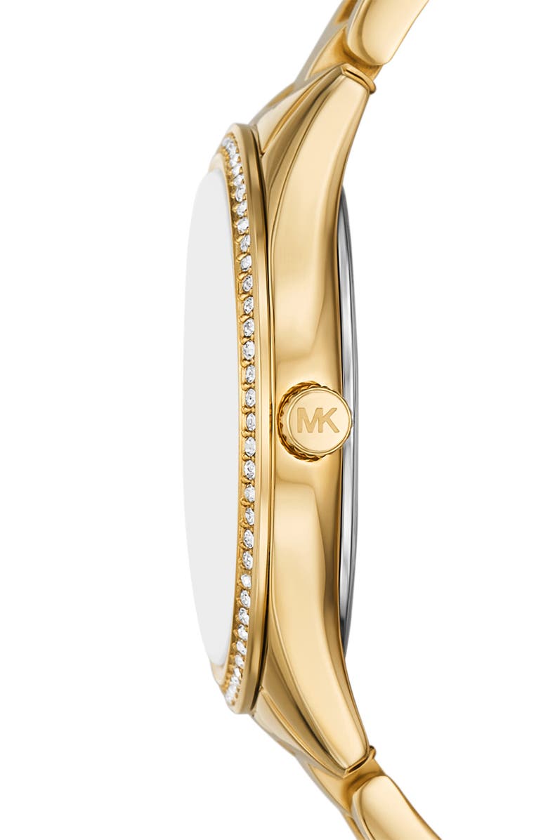 Michael Kors Lauryn Quartz Bracelet Watch, Stud Earrings & Necklace Set, 33mm, Alternate, color, Gold