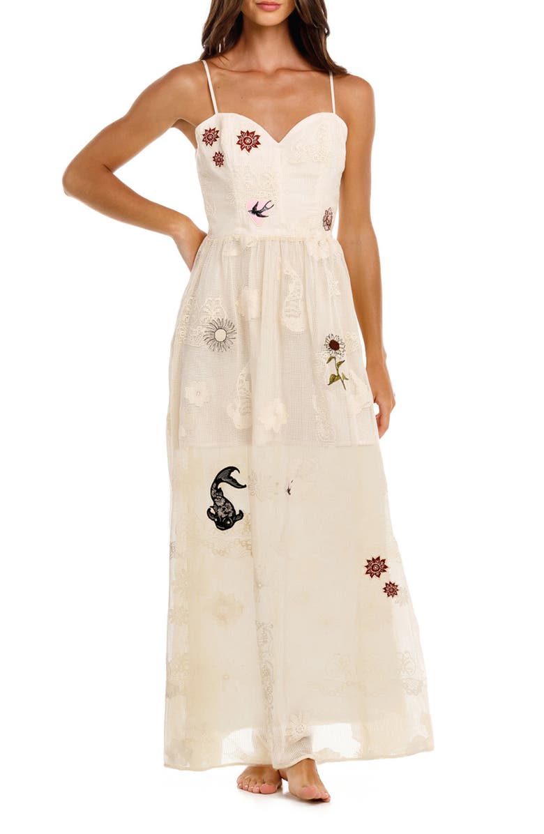 Agua Bendita Marcia Aura Cover-Up Dress, Main, color, Yellow Multi