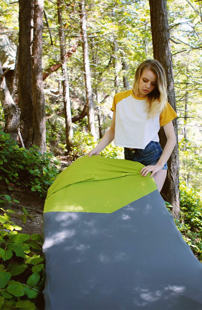 Klymit V Sheet Luxe Pad Cover, Alternate, color, Green/Grey