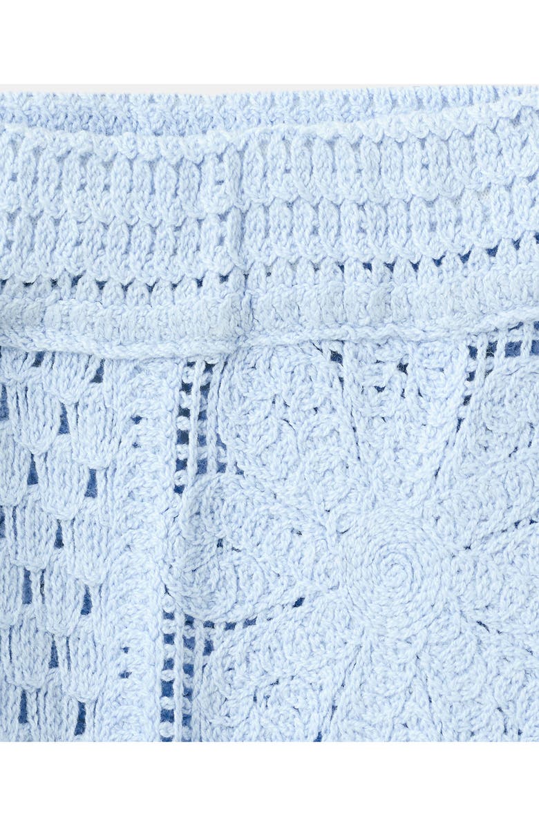 MANGO Openwork Embroidery Straight Leg Pants, Alternate, color, Sky Blue