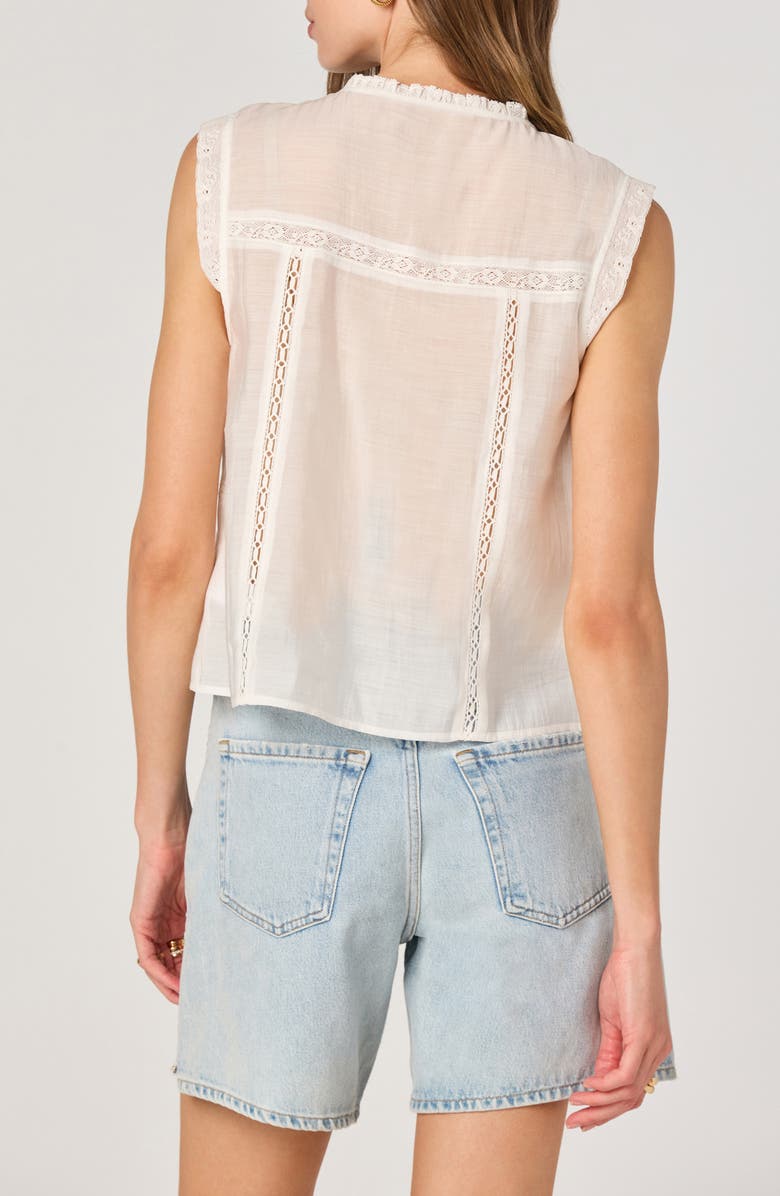 ASTR the Label Lace Trim Tie Front Top, Alternate, color, White