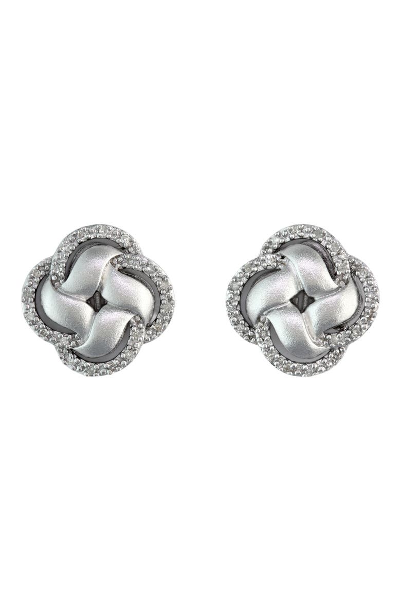 Sterling Silver Diamond Stud Earrings, Main, color, SILVER