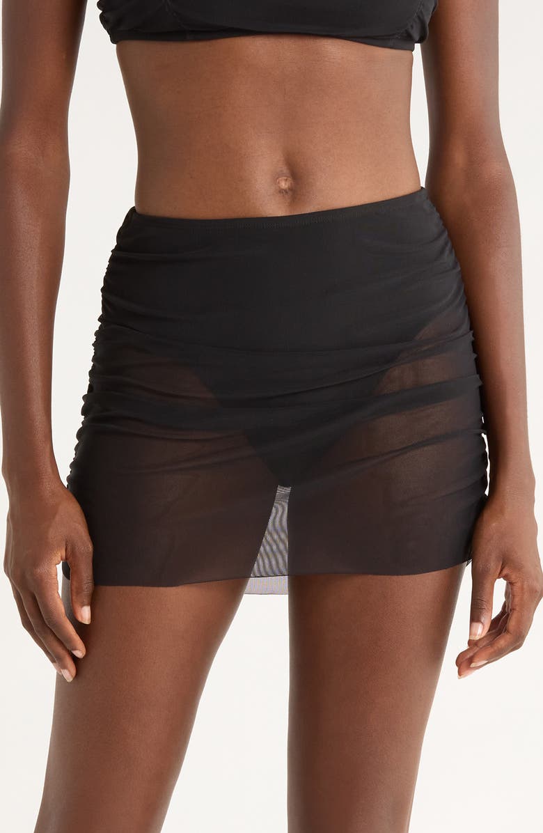 Hutch Tawnie Skirted Bikini Bottoms, Main, color, Black