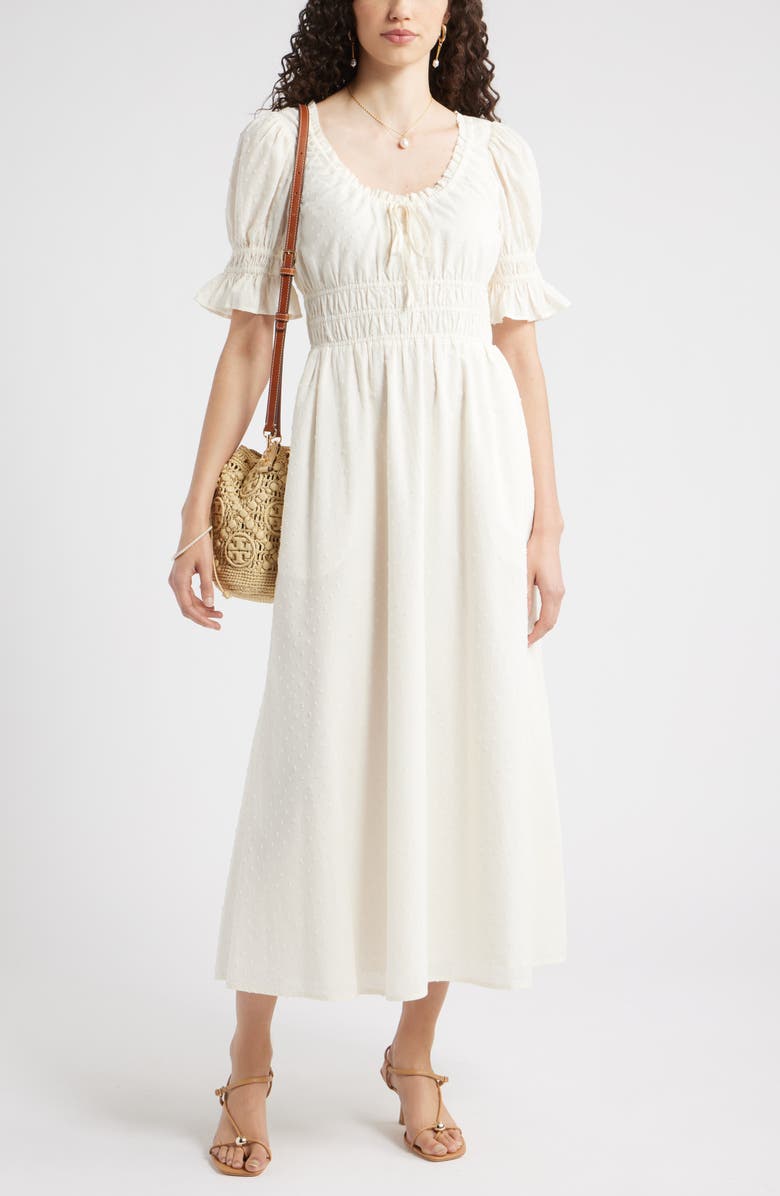 Chelsea28 Smocked Waist Maxi Dress, Alternate, color, Ivory Pristine