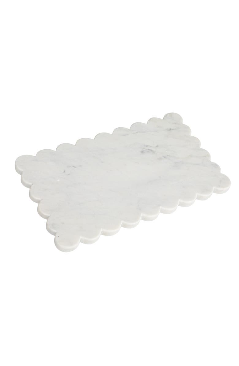 Storied Home Marble Cheese Board with Scalloped Edge, Main, color, White