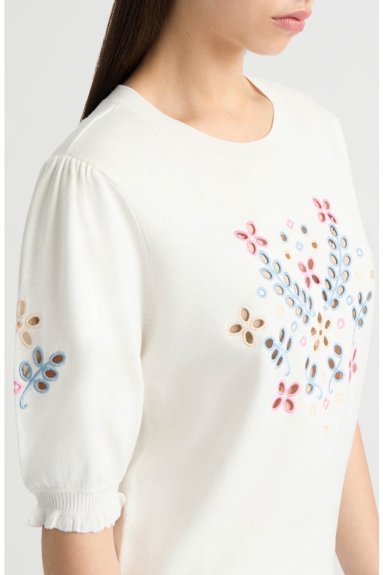 Eyelet Embroidered Sweater, Alternate, color, MARSHMALLOW