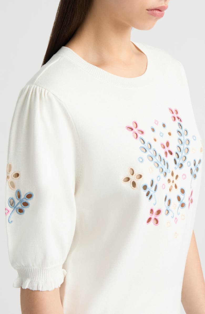 NVLT Eyelet Embroidered Sweater, Alternate, color, Marshmallow