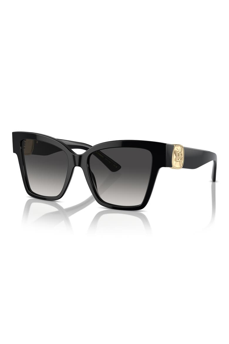 54mm Gradient Square Sunglasses, Alternate, color, BLACK