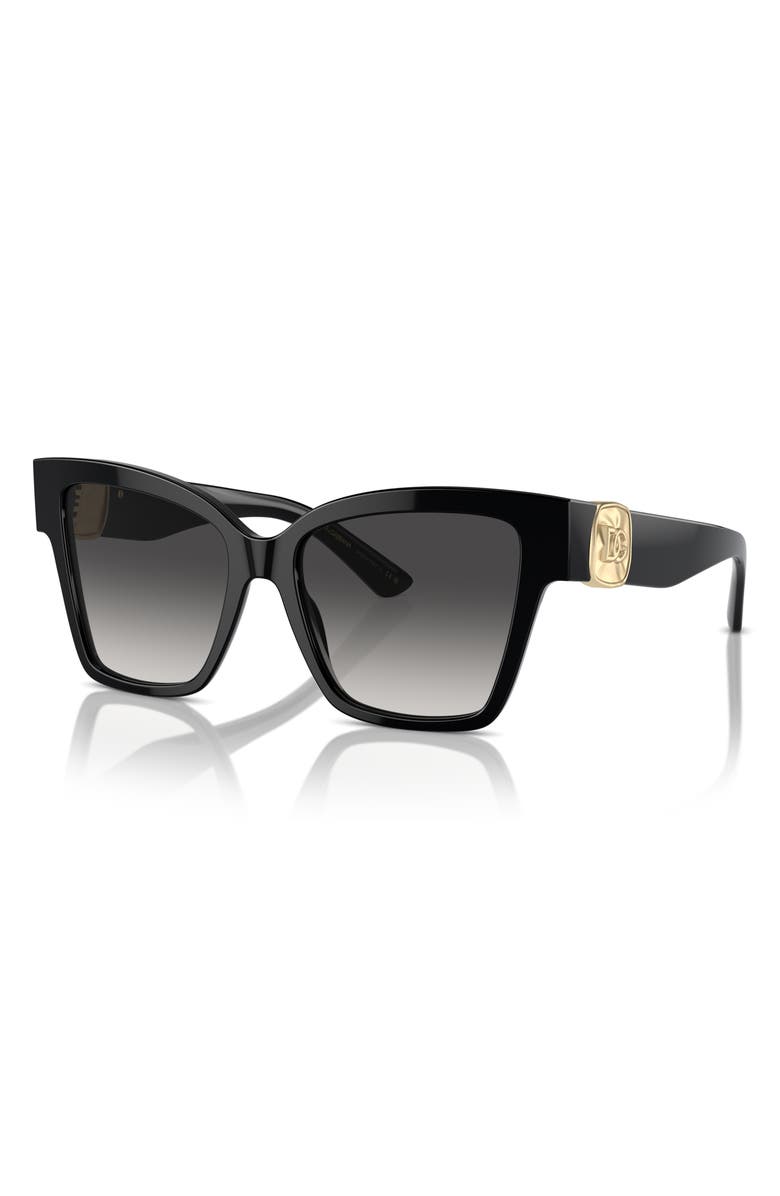Dolce&Gabbana 54mm Gradient Square Sunglasses, Alternate, color, Black