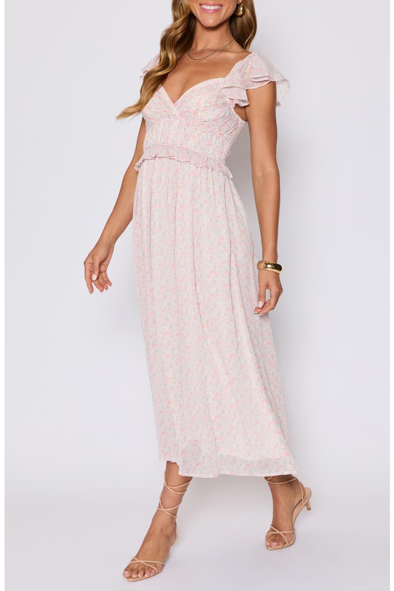 Enchanted Ruffle Maxi Dress (Nordstrom Exclusive), Alternate, color, BLUSH/ MULTI FLORAL