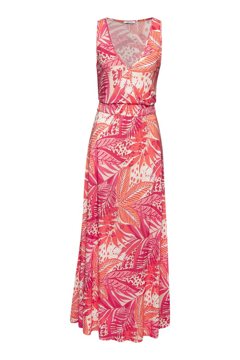 Smocked Waist Maxi Dress, Alternate, color, Pink Orange