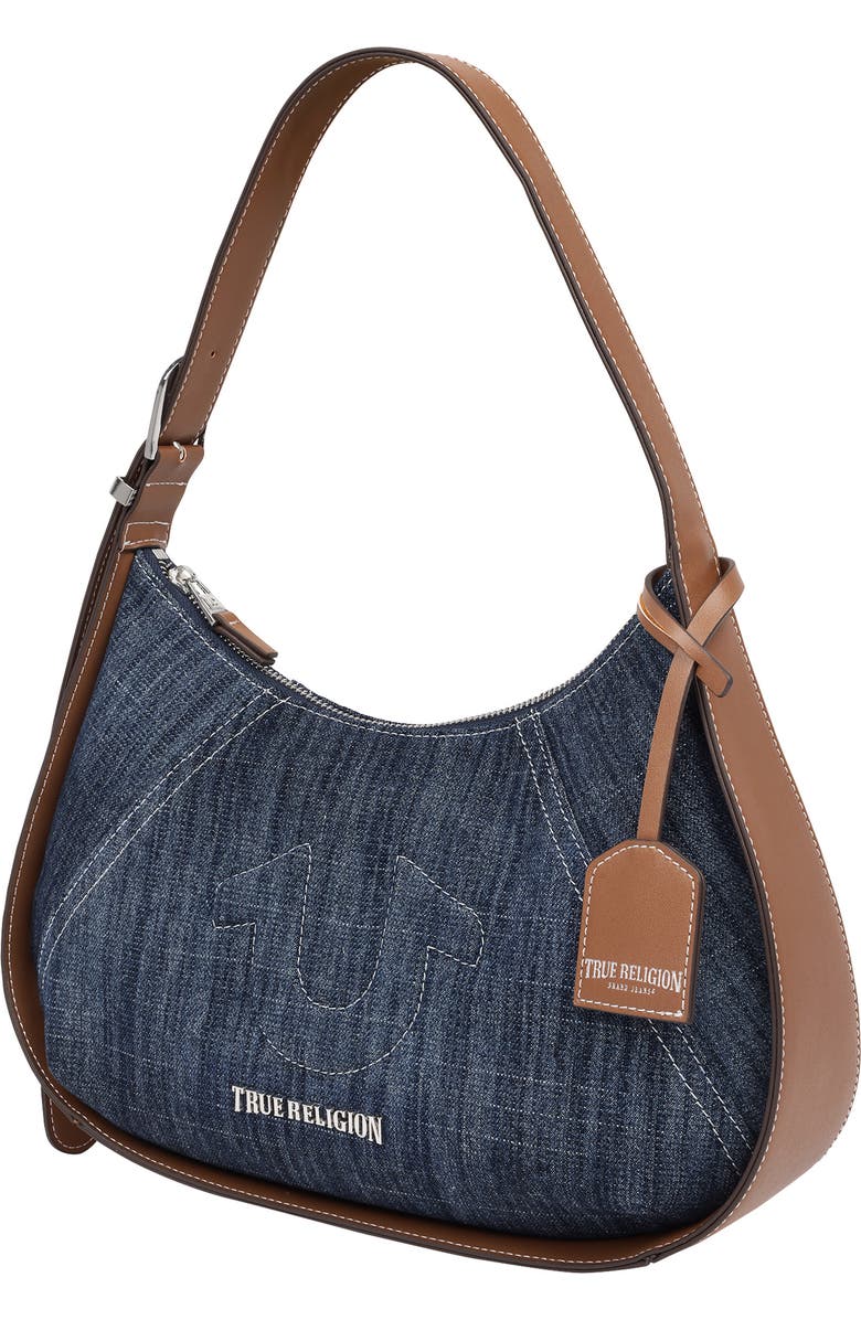 True Religion Horseshoe Denim Shoulder Bag, Alternate, color, Denim