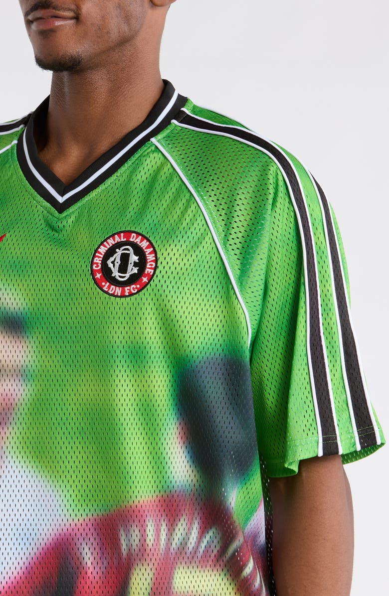 CRIMINAL DAMAGE Frenemies Soccer Graphic Polo, Alternate, color, Green Multi