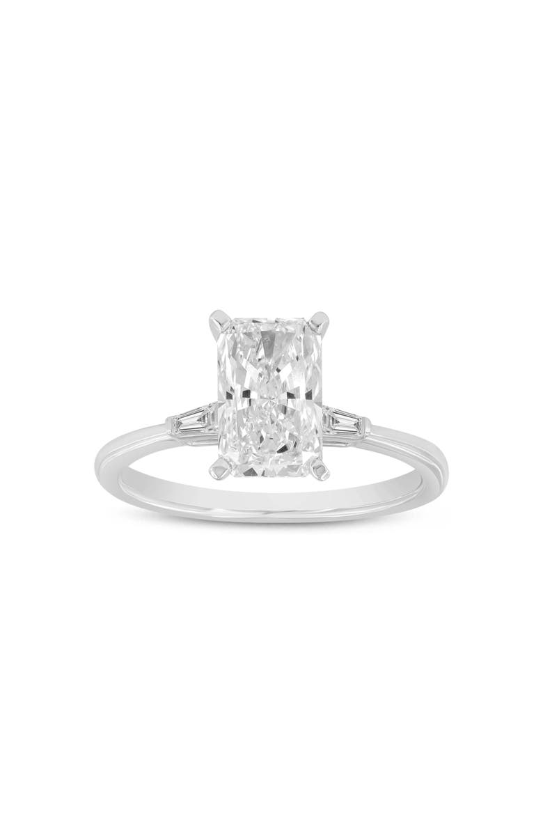 LuvMyJewelry Kenza 14K White Gold Radiant Cut Lab Grown Diamond Three Stone Engagement Ring - 2.05 Ct, Main, color, 