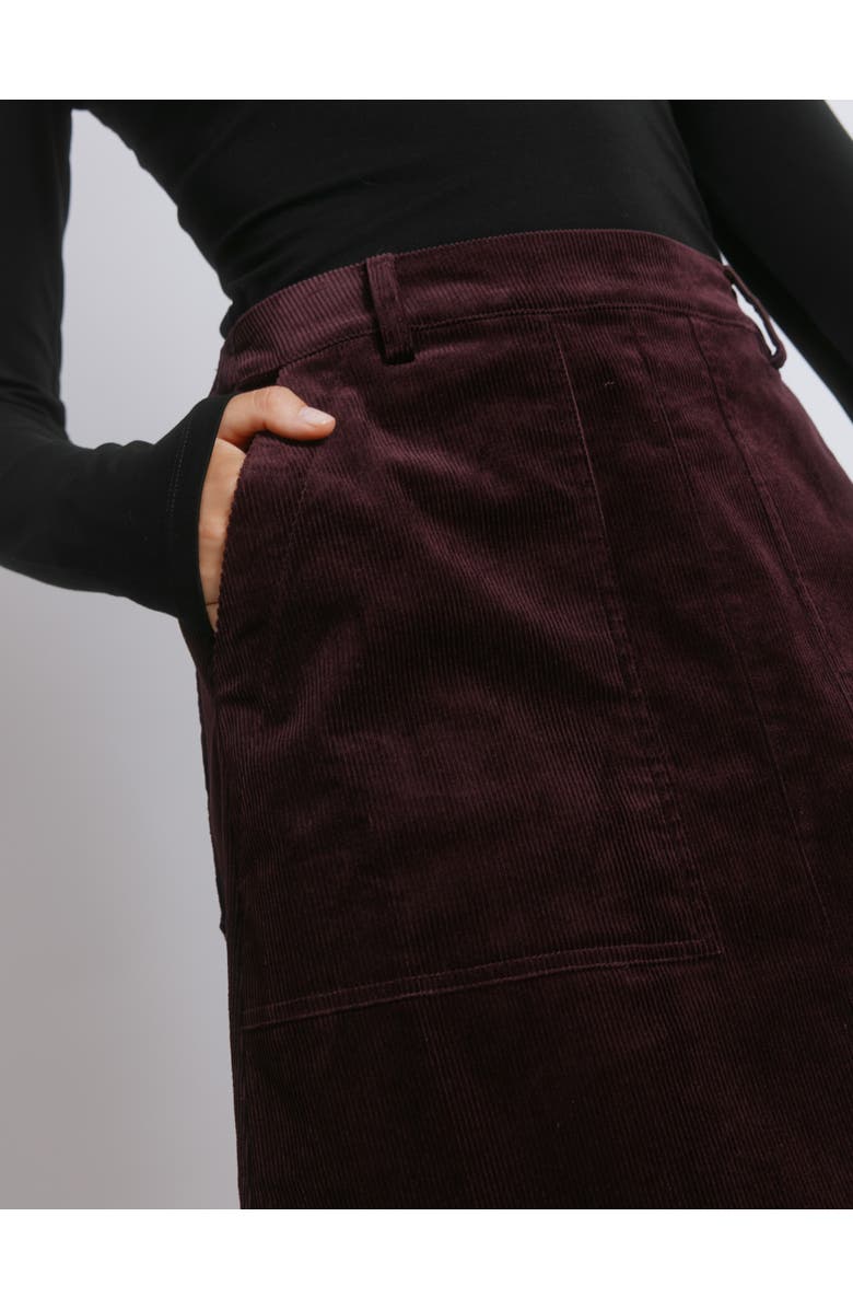 Albaray Cord A-Line Skirt, Alternate, color, Burgundy