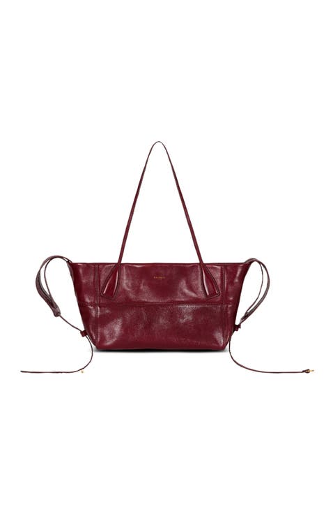 Small Track Zips Calfskin Tote Bag In Brown