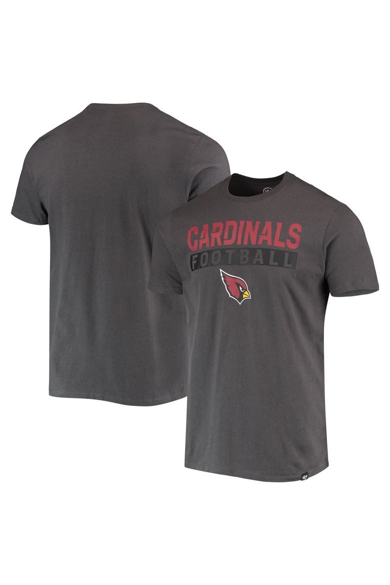 Men's '47 Charcoal Arizona Cardinals Dark Ops Super Rival T-Shirt, Main, color, Charcoal