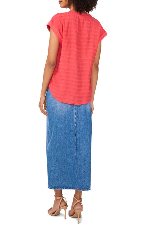 VINCE CAMUTO VINCE CAMUTO TEXTURED STRIPE POPOVER TOP 