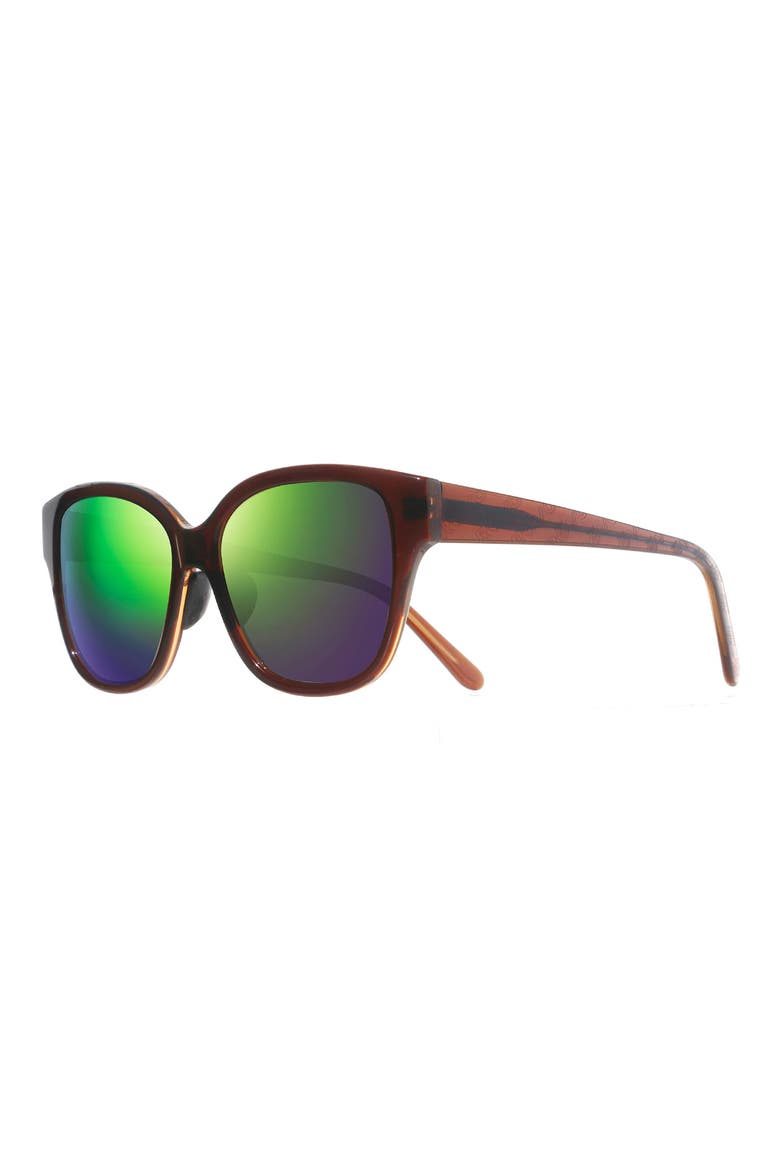 Perry 55mm Polarized Cat Eye Sunglasses, Alternate, color, BROWN