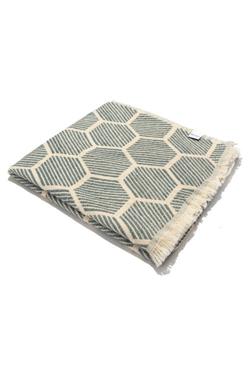 Infusezen Hive Cotton Turkish Throw Blanket In Blue