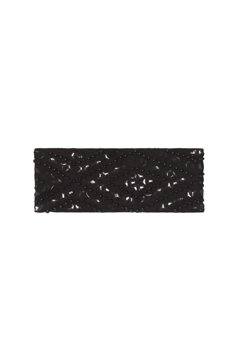 Embroidered Headband, Main, color, Black