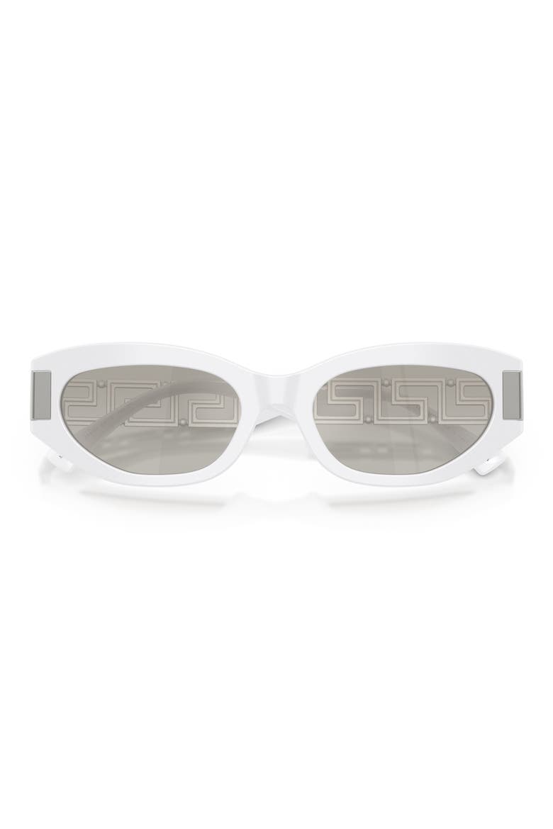 54mm Cat Eye Sunglasses, Alternate, color, WHITE / GREY MIRROR SILVER