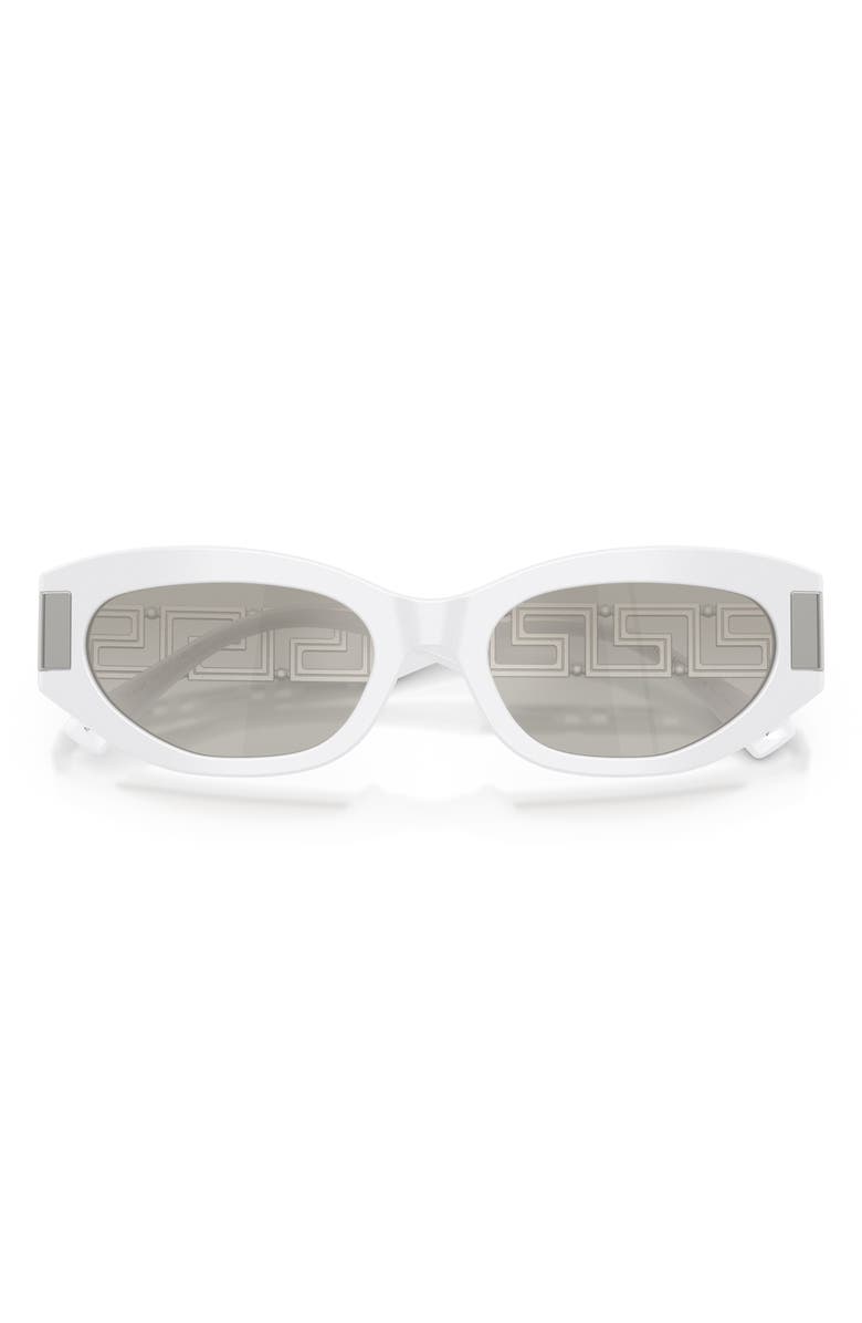Versace 54mm Cat Eye Sunglasses, Alternate, color, White / Grey Mirror Silver
