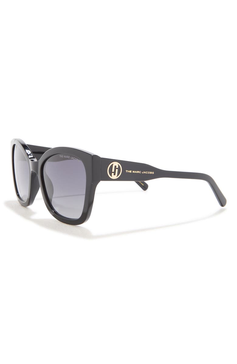Marc Jacobs 56mm Gradient Round Sunglasses, Alternate, color, Black