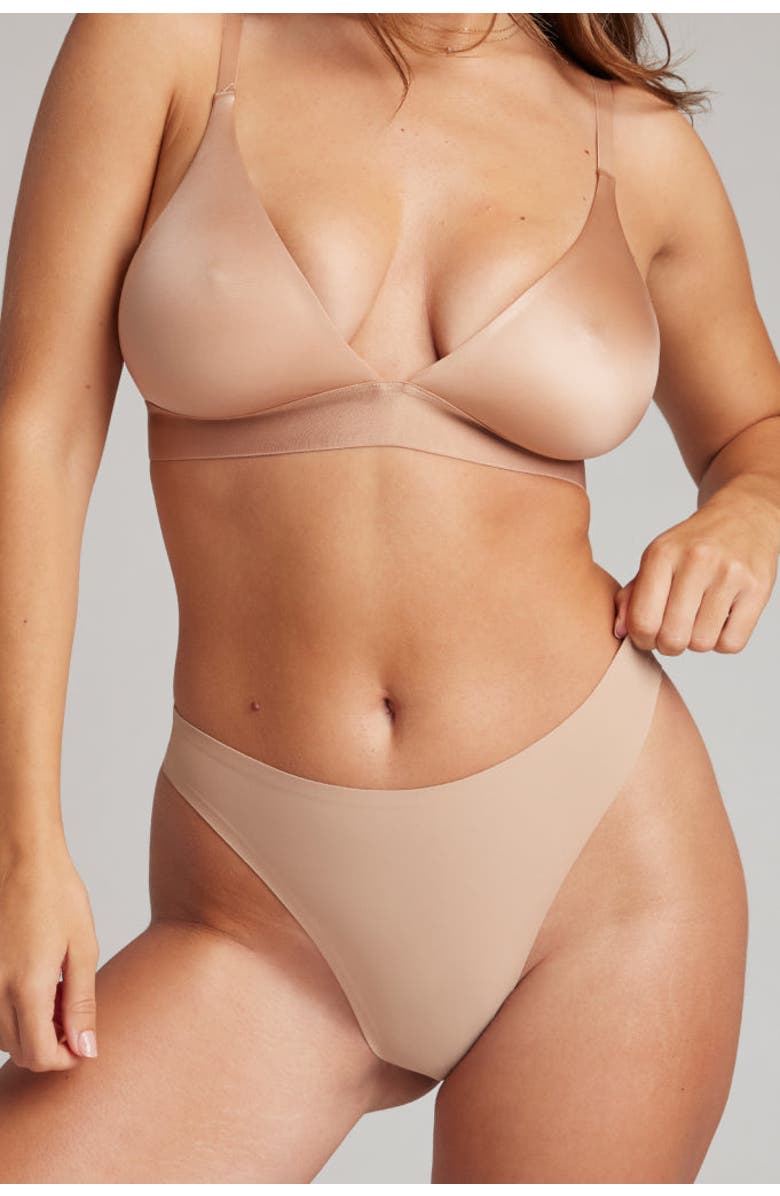 Negative Underwear Base High Thong, Main, color, Buff