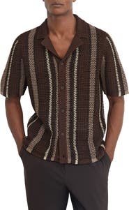 Reiss Farin Striped Short Sleeve Sweater