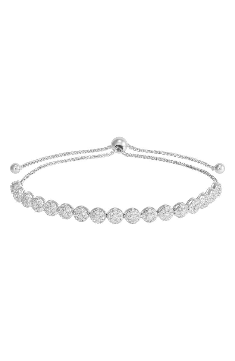 Frankie & Zoe 10K White Gold Pavé Diamond Slider Bracelet, Main, color, White Gold