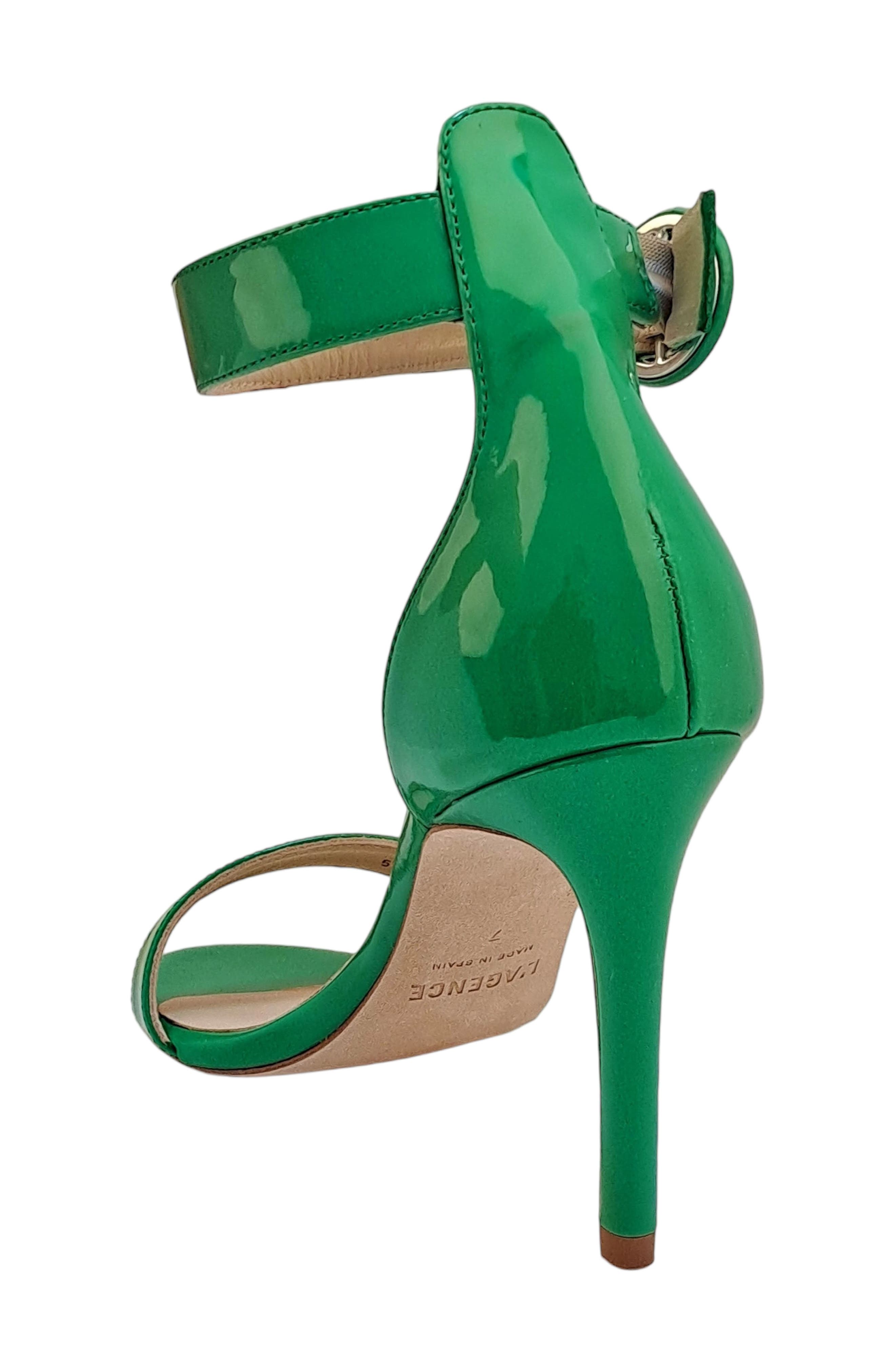 L'AGENCE Rosette Ankle Strap Sandal, Alternate, color, Bright Green