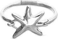 UNODE50 Silver-Tone Rigid Star Bangle Bracelet