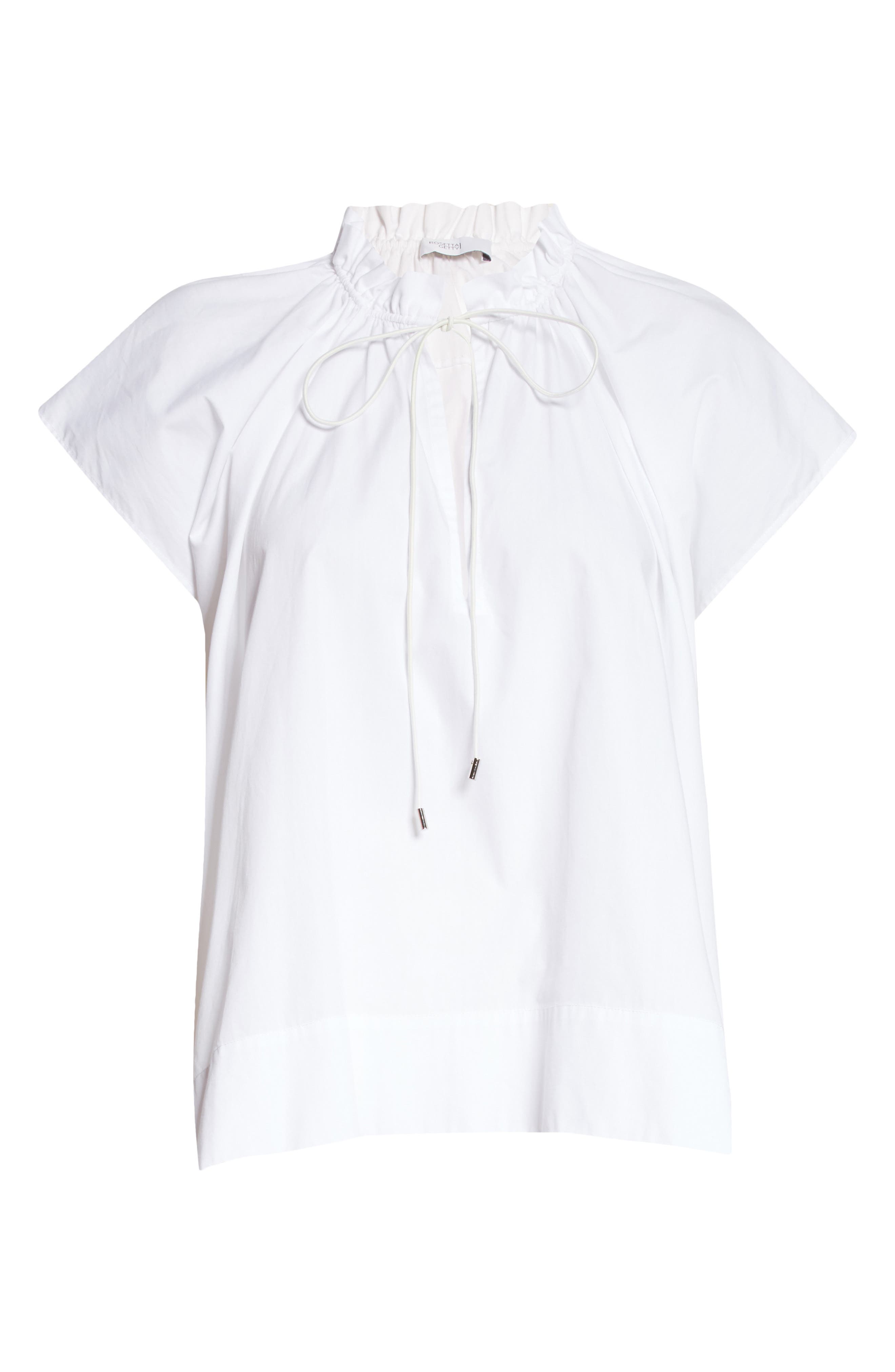 Rosetta Getty Cinch Neck Asymmetrical Poplin Top (Women) | Nordstrom