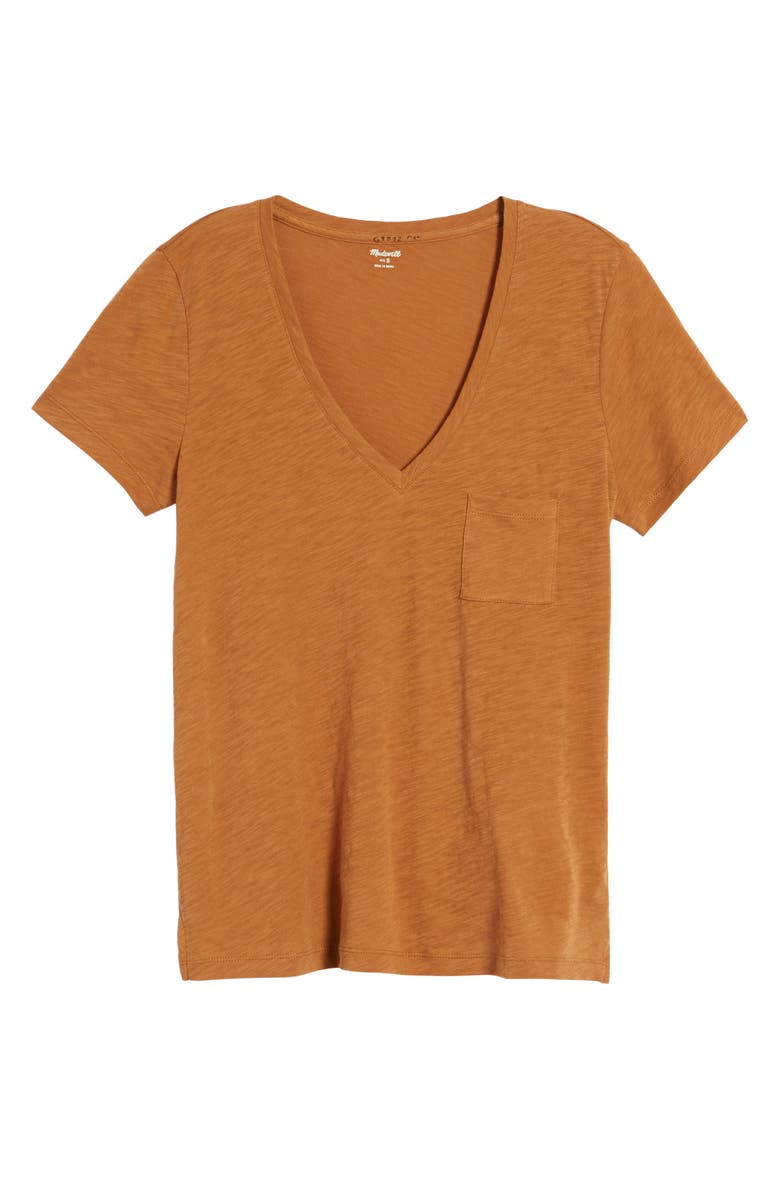Madewell Whisper Cotton V-Neck Pocket Tee, Alternate, color, Acorn