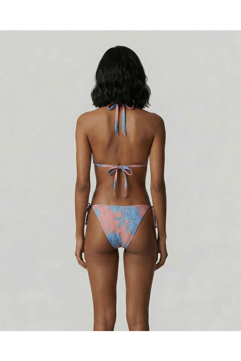 Monstera Floral Womens Bikini Top, Alternate, color, Monstera Floral Coral