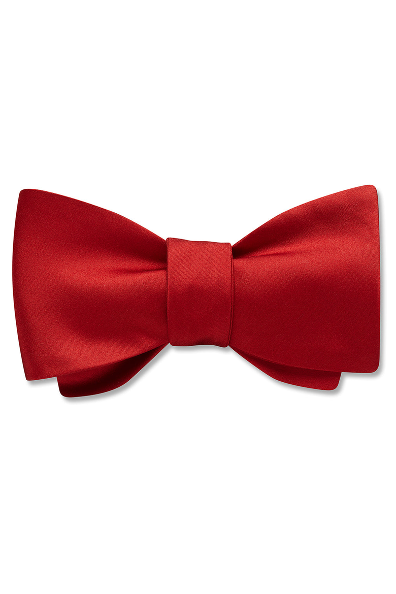 Red Charmeuse Silk Woven Bow Tie, Main, color, Standard Pre-Tied