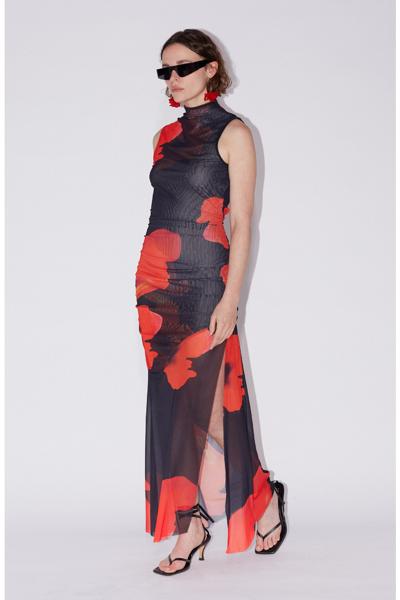 floral transparent mesh dress Romantic Floral Mesh Slip Maxi Dress  CHINASQUAD