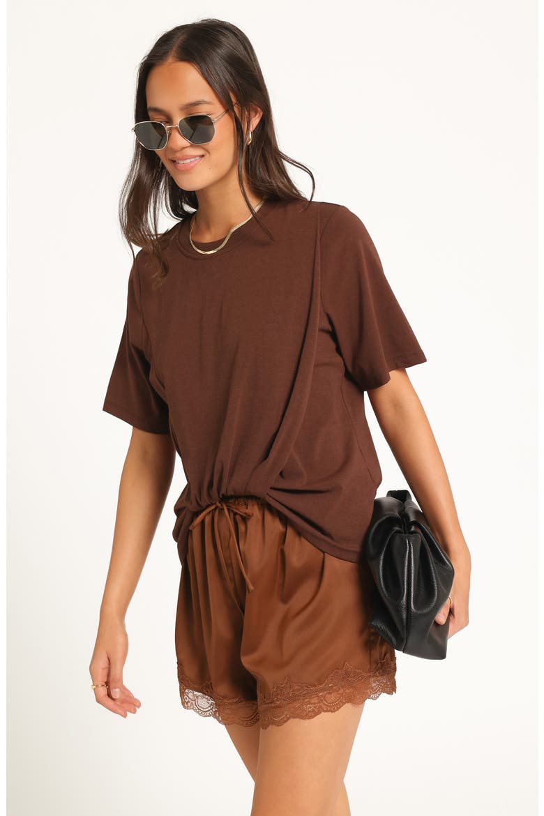 Landon Cotton Blend Knit T-Shirt, Alternate, color, CHOCOLATE