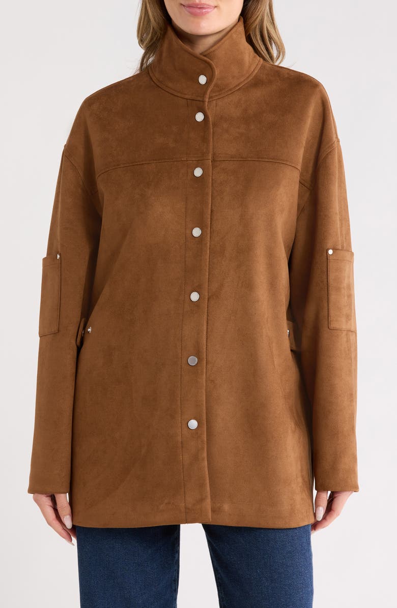 Rebecca Minkoff Oversize Faux Suede Shirt Jacket, Main, color, Vintage