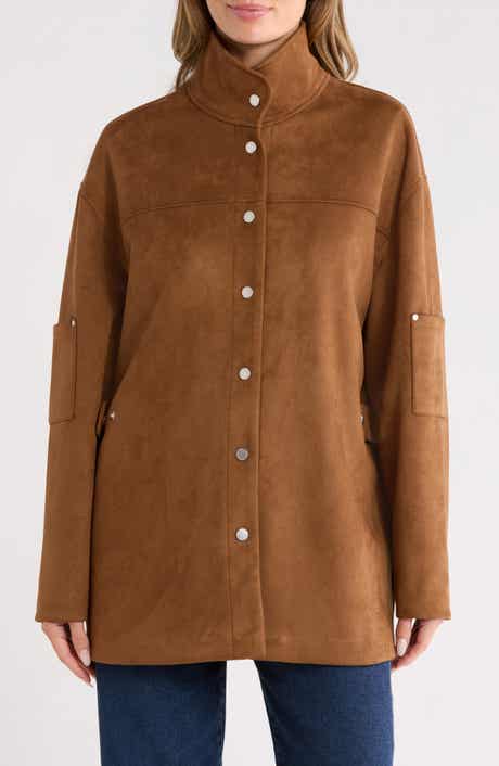 Rebecca Minkoff Oversize Faux Suede Shirt Jacket