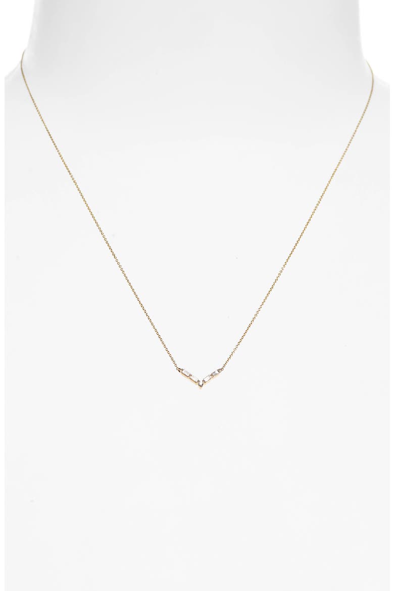 Sadie Pearl Mini V-Shape Necklace, Alternate, color, YELLOW GOLD
