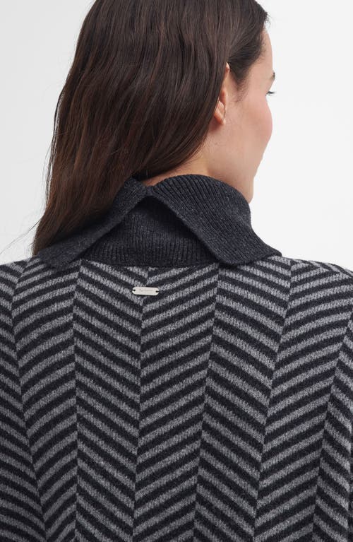 Barbour Aubrey Chevron Stitch Wool Blend Cowl Neck Sweater In Gray
