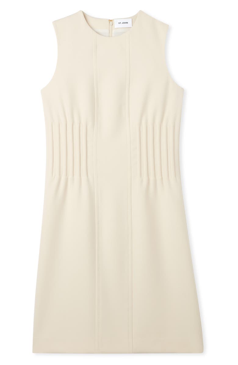 ST. JOHN Corset Waist Sleeveless Stretch Crepe Shift Dress, Alternate, color, 