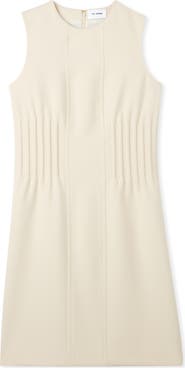 ST. JOHN Corset Waist Sleeveless Stretch Crepe Shift Dress