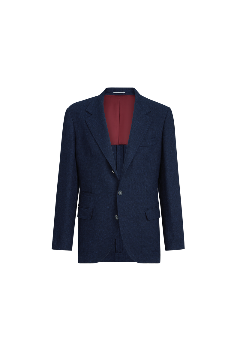 Hopsack deconstructed blazer, Alternate, color, Navy Blue