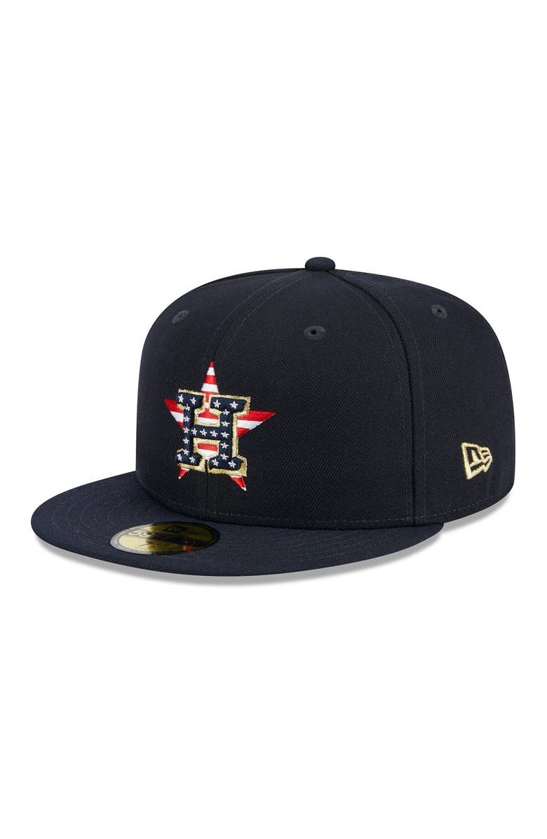 New Era Men's New Era Navy Houston Astros 2023 Fourth of July 59FIFTY Fitted Hat, Alternate, color,