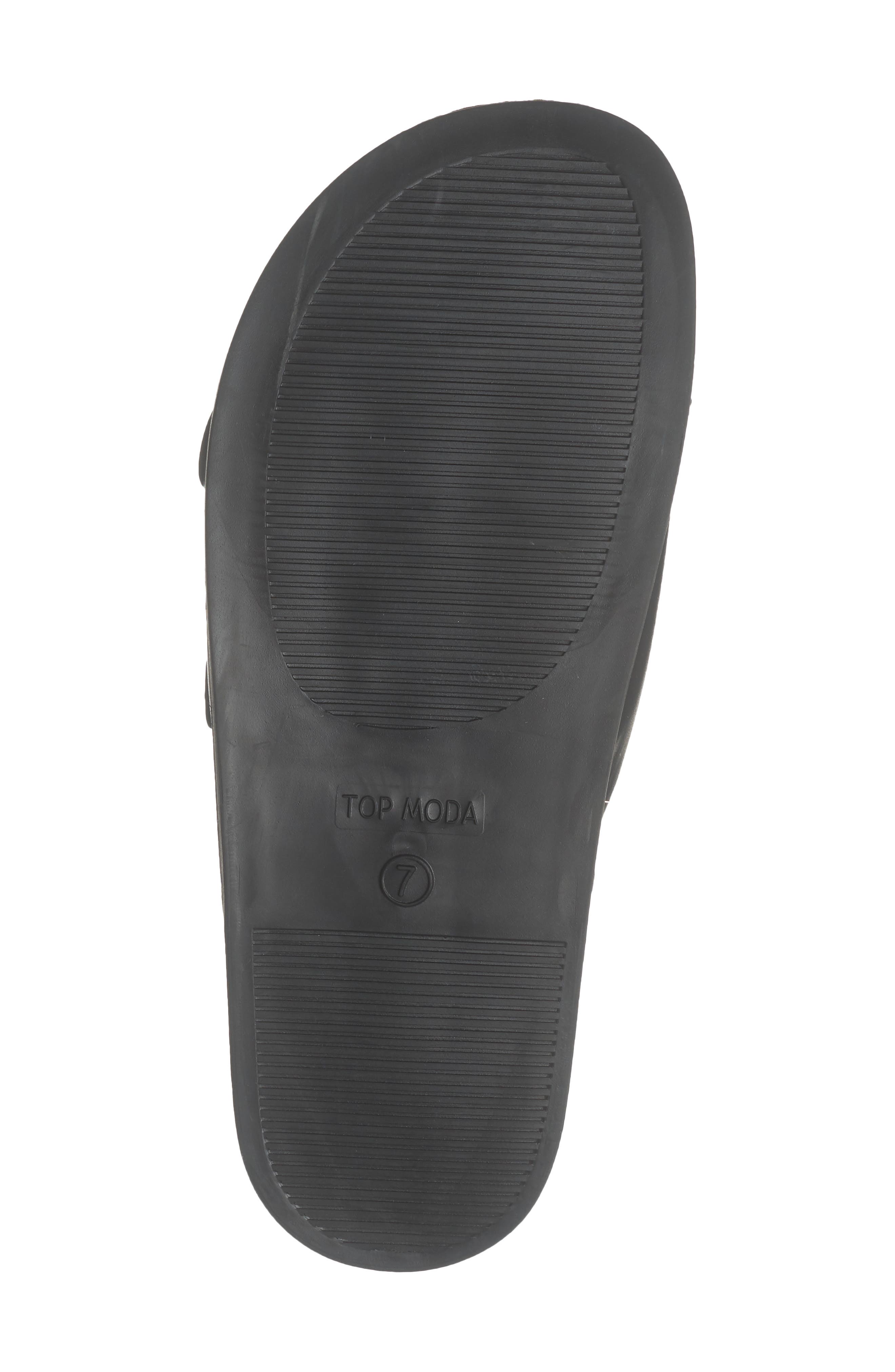 TOP MODA Sailor Double Strap Slide Sandal, Alternate, color, Black